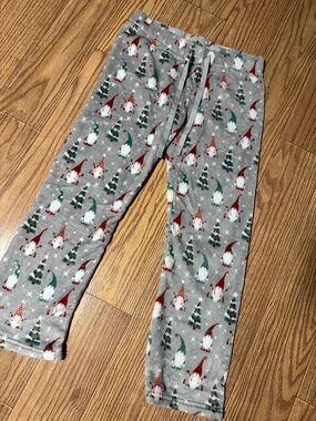 women’s Gray Holiday Gnome Pajama Pants